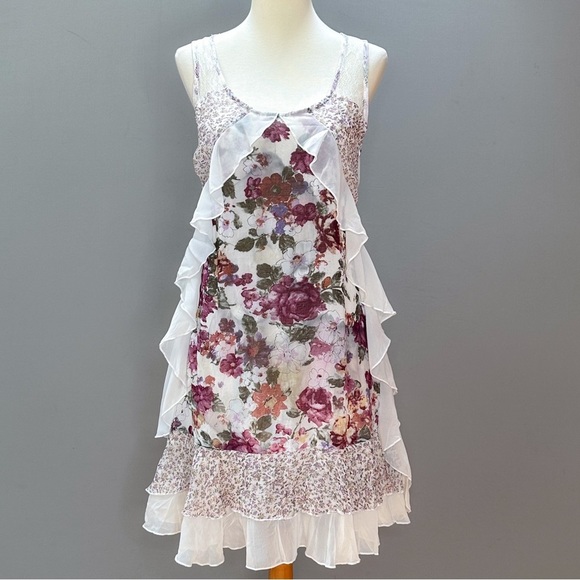 NWT! LULUMARI boho floral patchwork romantic dress, S. - Picture 3 of 13